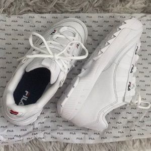 White Fila D-Formation Sneaker